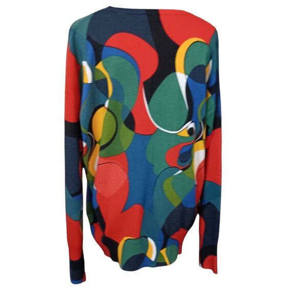 Men's Artsy Abstract‎ Lightweight Sweater M Colorful Art to Wear Work Office - Picture 2 of 12